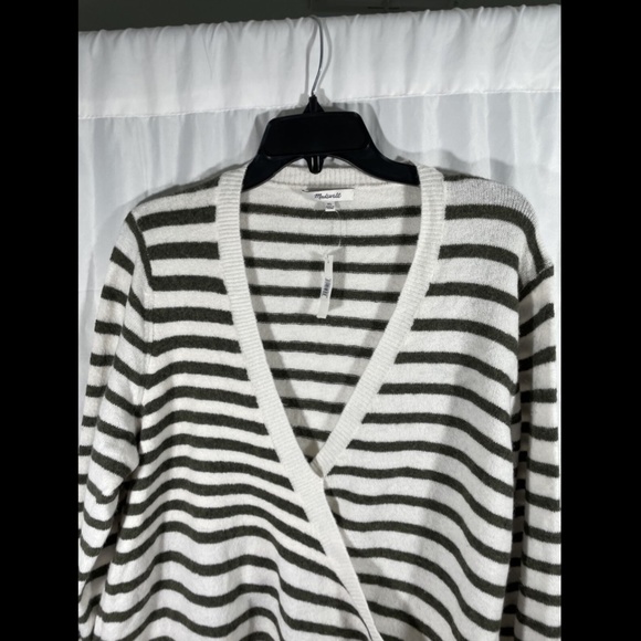 NWT Madewell Green Elthorne Stripe Wrap Sweater XL - Picture 8 of 12